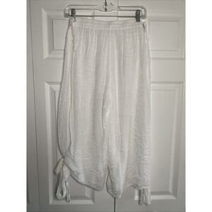 Roomates California Womens Small White Wide Leg Capri Pants Boho Gaucho Boho